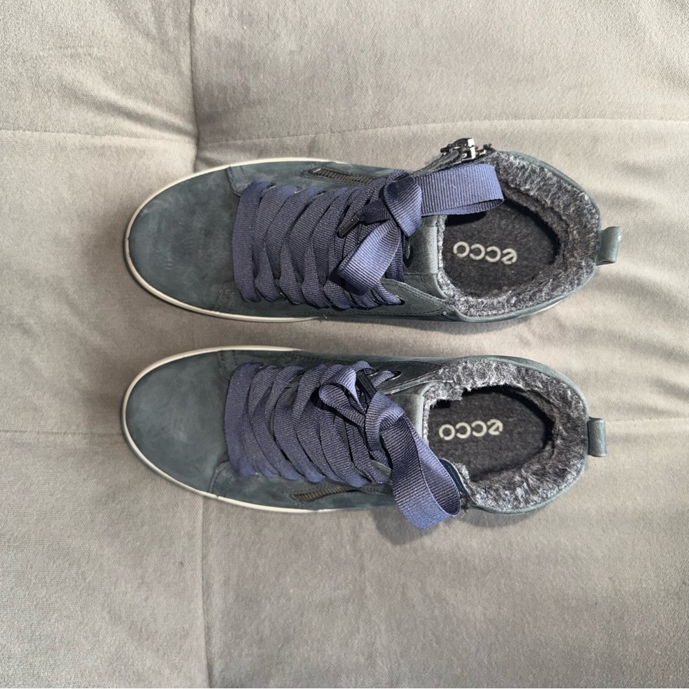 ECCO Soft 7 Tred GORE-TEX High Top Sneaker Marine Cow Oil Nubuck 7.5W Blue - Picture 9 of 13